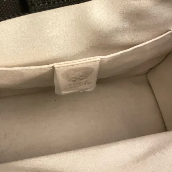 NWT Vince Camuto  Saly Blk Canvas, cream leather trim sides/bottom & ID beauty. - Picture 14 of 15